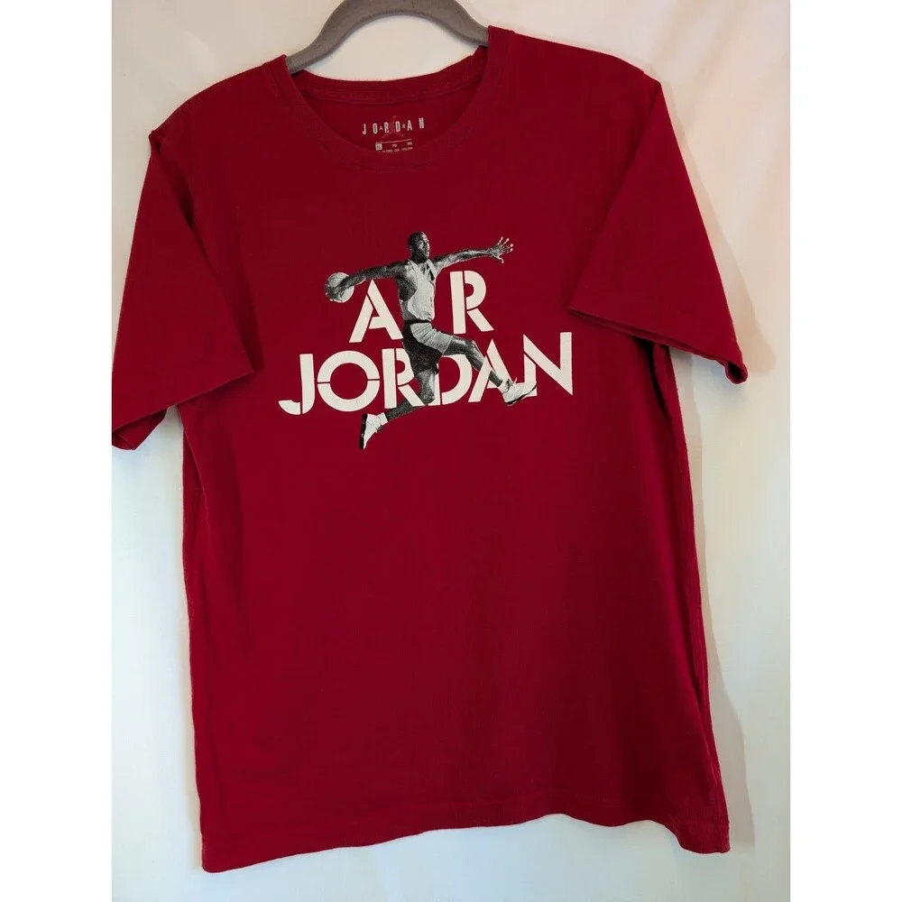 Air Jordan Shirt Boys Size XL 13-15 Red Spell Out Graphic